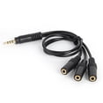 thumbnail image 1 of Conector 4 Polos 3 5 Mm A Cable Adaptador Divisor Audio Estéreo 3 Vías, 1 of 6