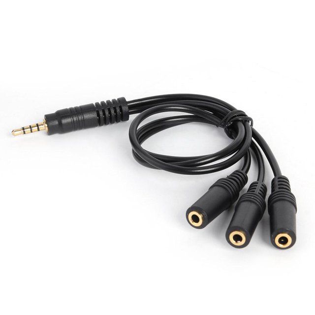 Divisor de audio estéreo de 3,5 mm y 4 polos Auricular Adaptador de 3 vías Cable en Y Likrtyny Accesorios electrónicos