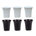 thumbnail image 4 of PBPBOX 6Pack Round Plastic Planter for Succulent Plants and Indoor Use Black White, 4 of 8