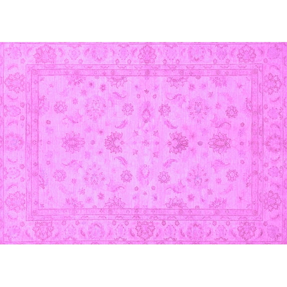 Ahgly Company Indoor Rectangle Oriental Purple Traditional Area Rugs, 7' x 10'
