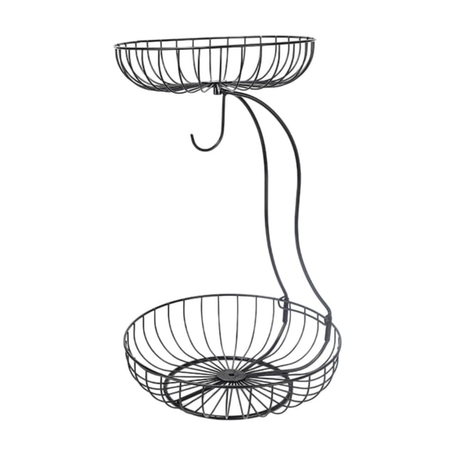 Canasta de frutas para mostrador de cocina, tazón de frutas de doble capa resistente soporte de fruta de encimera moderna para la mesa de comidas de