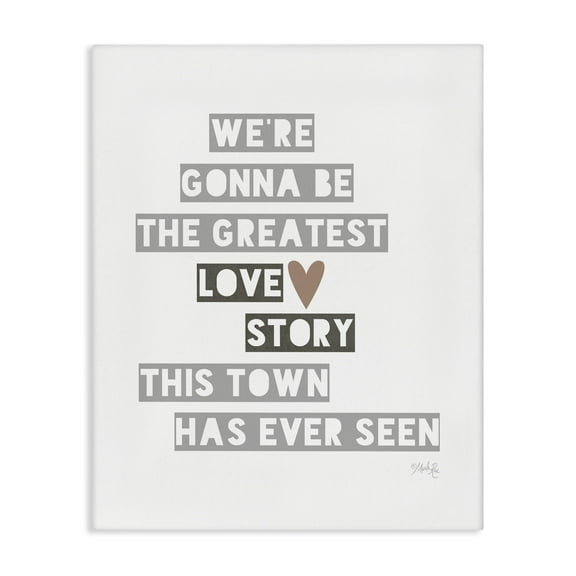 Stupell Industries Greatest Love Story Typography Painting Gallery Wrapped Canvas Art Print Wall Art, 16 x 20