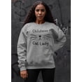 thumbnail image 5 of Childless Cat Lady Fleece Sweatshirt Sweater Top for Women, 5 of 7