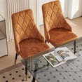 thumbnail image 2 of NORDICANA Glass Dining Table Set,5 Pieces Kitchen Table Set for 4 and Upholstered Velvet Dining Chairs with Metal Legs, 2 of 8