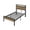 Rustic Brown, variant on Papajet 42.5"H Full Size Bed Frame with Storage Headboard & Charging Station, Industrial Metal Platform Bed with Large Under-Bed Storage, Black