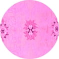 thumbnail image 1 of Ahgly Company Indoor Round Abstract Pink Modern Area Rugs, 8' Round, 1 of 4