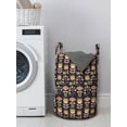 thumbnail image 3 of Floral Laundry Bag, Retro Theme Vintage Illustration Colorful Flowers Pattern on Dark Background, Hamper Basket with Handles Drawstring Closure for Laundromats, 13" x 19", Multicolor, by Ambesonne, 3 of 4