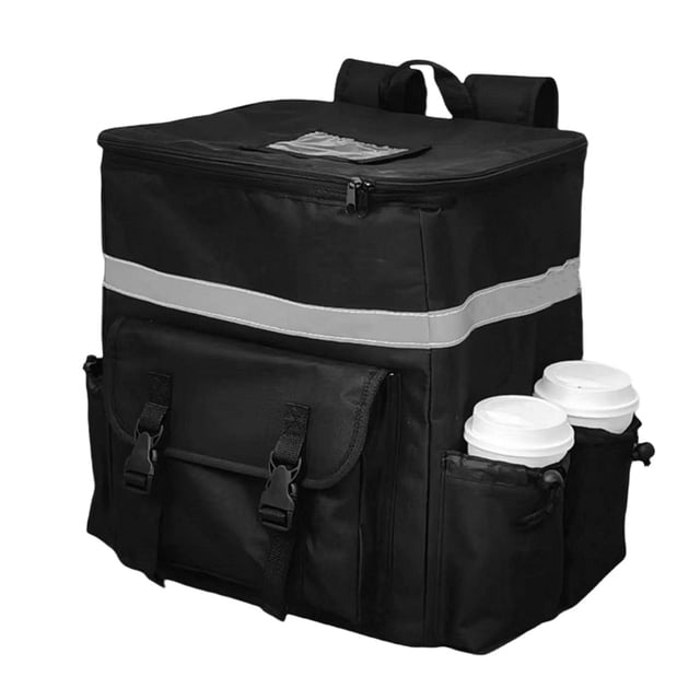 Bolsa para llevar pizza al hombro, caja portátil para llevar, bolsa de aislamiento gruesa de gran capacidad, bolsa de entrega