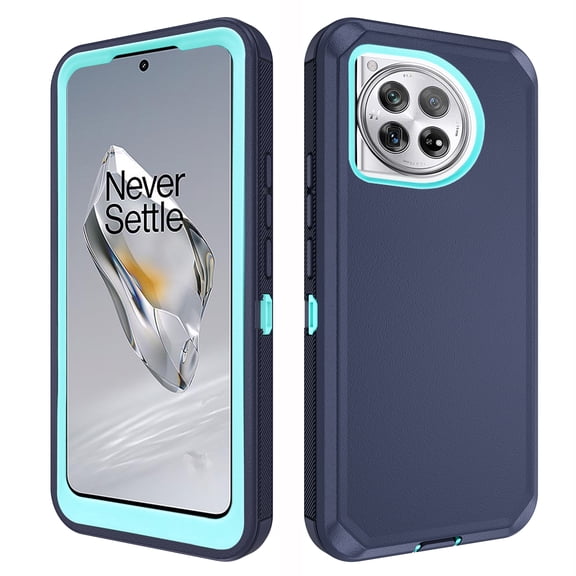 Asuwish Compatible with OnePlus 12 5G Phone Case Hybrid Rugged Shockproof Hard Protective Drop Proof Full Body Heavy Duty Mobile Cell Cover for One  1plus12 2024 Women Men Blue