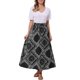thumbnail image 2 of Faldas maxi de verano para mujeres 2026 con estampado de paisley, cintura alta elástica, diseño bohemio y fluido, XL negro, 2 of 6