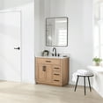 thumbnail image 3 of Gavino 36" Wood Vanity in Light Brown with Composite Stone Top and Mirror, 3 of 12