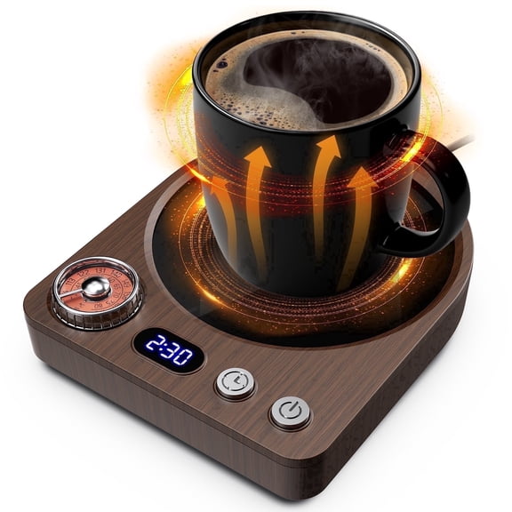 Mug Warmer,Coffee Warmer for Desk with 9 Temperature Control(104°F-122°F/131°F-149°F/158°F-175°F),Smart Coffee Cup Warmer with 0.5-9 Hour Timer,Coffee Tea Warmer for Home Office (Wood)