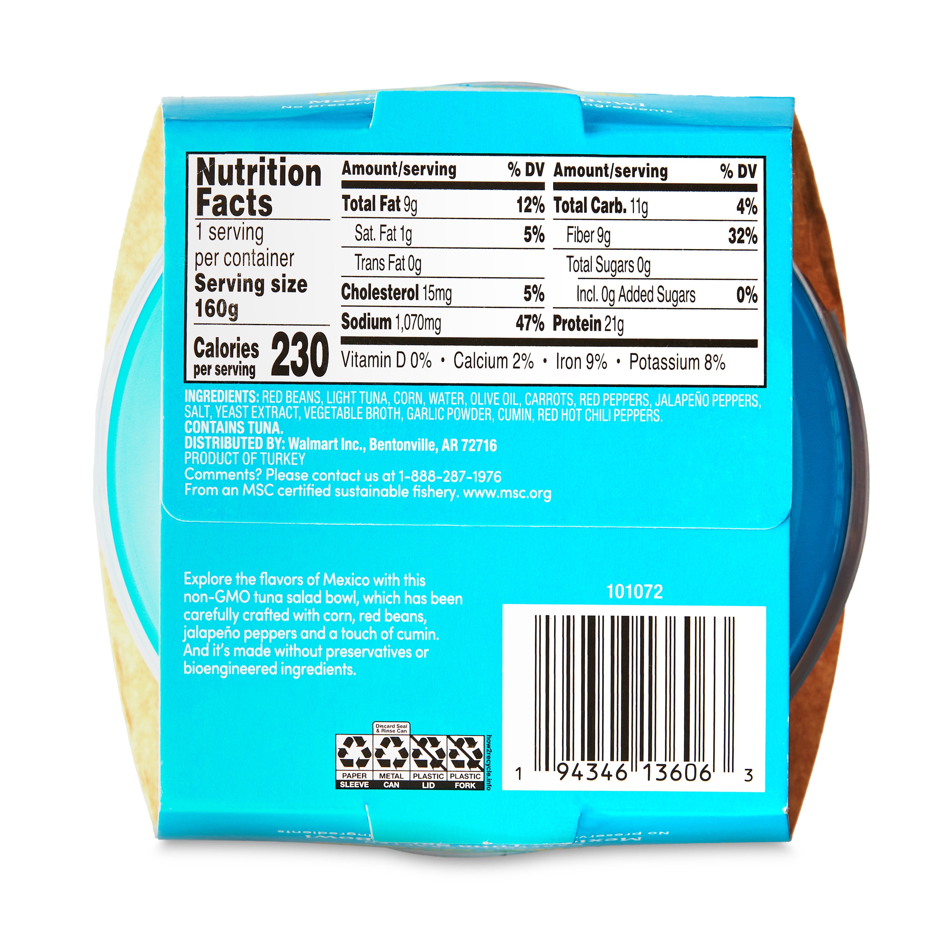 (2 pack) bettergoods Mexican Tuna Salad Bowl, MSC Certified, 5.64 oz