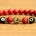 thumbnail image 4 of RSAMD 8MM Natural Obsidian Eyes Beads Tiger Eye Agate Buddha Head Fashion Bracelets-Red Turquoise, 4 of 6
