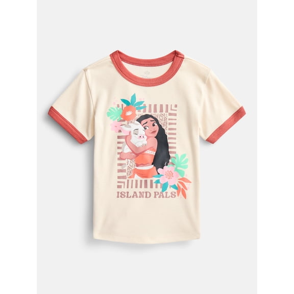 Moana Girls Island Pals Graphic Ringer T-Shirt, Sizes 4-16