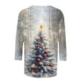 thumbnail image 5 of Atogsazn Womens Christmas 3/4 Sleeve Shirt Casual Crew Neck Pullover Blouse Relaxed Fit Clothes Basic Tops Outfit Gray S Fashion, 5 of 5