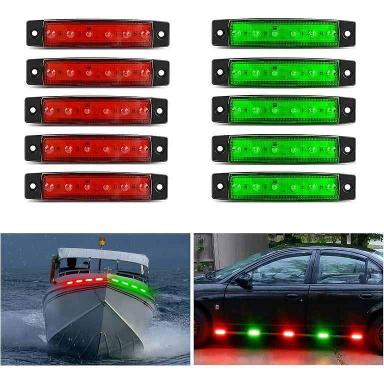 Nilight 10PCS 3.8 6LED Red Green LED Indicator Light Truck Camper