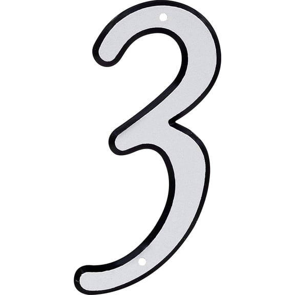 841602 Reflective 4-Inch Nail Plastic House Number 3