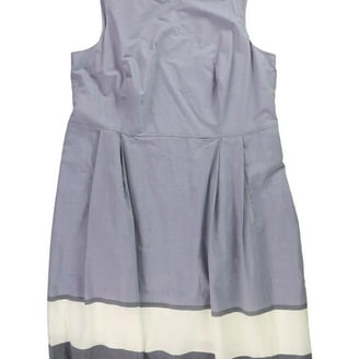Anne Klein Womens Plus Embroidered Eyelet Fit & Flare Dress