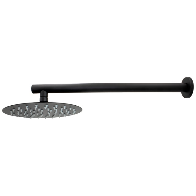 Regadera Redonda de 15cm Negro Mate con Brazo Redondo