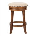 thumbnail image 4 of Backless Swivel Wood Stool in Burnt Brown Finish 2-Pack, 4 of 4