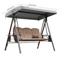 thumbnail image 4 of DEBGFS Swing Canopy Replacement  75”x47” Outdoor Swing Porch Canopy Top Cover Waterproof Swing Chair Awning for 2-3 Seater Patio Swing Garden (Grey),Grey, 4 of 9