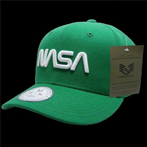 Rapid Dominance NAS5-WO-KEL Worm NASA Deluxe Cap, Kelly - One Size