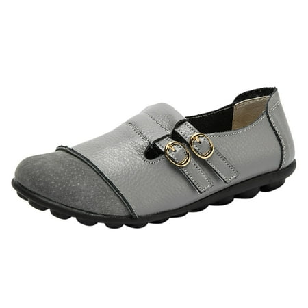 

Women s Casual Slip On Shoes Faux Leather Round Toe Low Top Loafers Anti Slip Comfortable Soft Sole Walking Ballet Flats