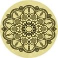 thumbnail image 1 of Ahgly Company Indoor Round Patterned Mustard Yellow Area Rugs, 6' Round, 1 of 6