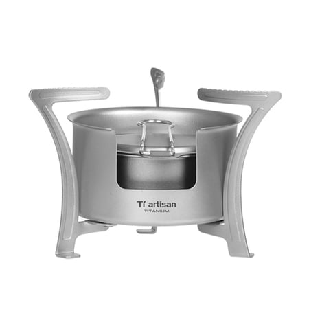 Titanium Alcohol Camping Stove | Ultralight Backpacking Stove With Flame Regulator & Stand | Multi-Fuel Spirit Burner