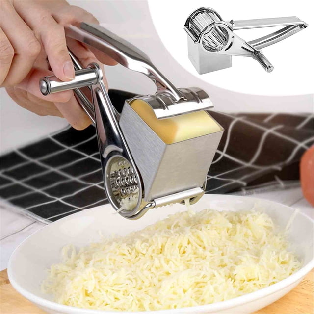 Vaidha Râpe à Main Rotative en Acier Inoxydable, Facile à Utiliser, Déchiqueteuse Rotative à Manivelle, Broyeur Ou pour Râper Fromage Dur, Chocolat, Parmesan et Plus