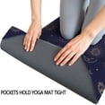 thumbnail image 3 of Dark Blue Star Moon Sun Planet Rocket Pattern Hot Yoga Mat Towel Non Slip for Hot Yoga - Quick-Drying Yoga Mat Cover with 4 Corner Pockets with Travel Bag - Hot Yoga Towel Non Slip 70"x26", 3 of 6