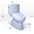 thumbnail image 2 of TOTO® WASHLET®+ Vespin® II Two-Piece Elongated 1.28 GPF Toilet and WASHLET®+ S7A Contemporary Bidet Seat, Cotton White - MW4744736CEFG#01, 2 of 5