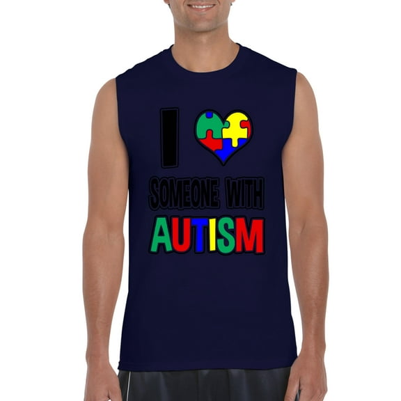 Artix - Men's Graphic T-Shirt Sleeveless - I Love Someone With Autism