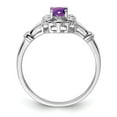 thumbnail image 2 of 925 Sterling Silver Rhodium-plated Amethyst & Diam. Ring Size: 7; for Adults and Teens; for Women and Men, 2 of 5
