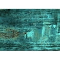 thumbnail image 1 of Ahgly Company Machine Washable Indoor Rectangle Oriental Turquoise Blue Industrial Area Rugs, 8' x 10', 1 of 4