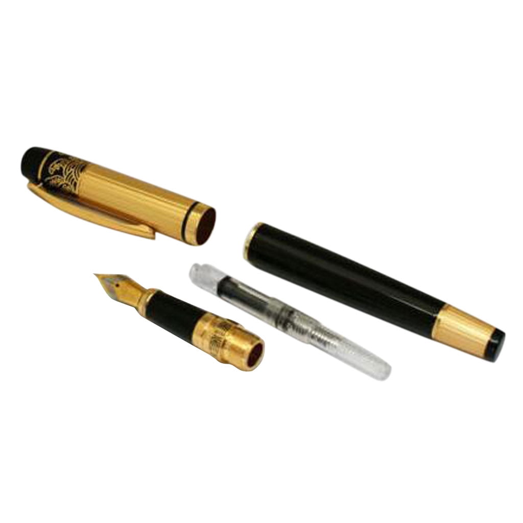 HERO 901 Fountain Pens Nib Medium Nib Fountain Pen Black&Gold Stainless CN 