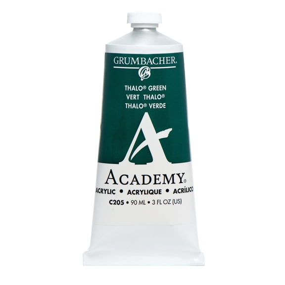 Grumbacher Academy Acrylic 90ml Tube - Thalo Green