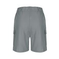 thumbnail image 6 of RYDCOT Mens Cotton Linen Shorts Casual Elastic Waist Drawstring Lightweight Summer Beach Cargo Shorts Gray, 6 of 7