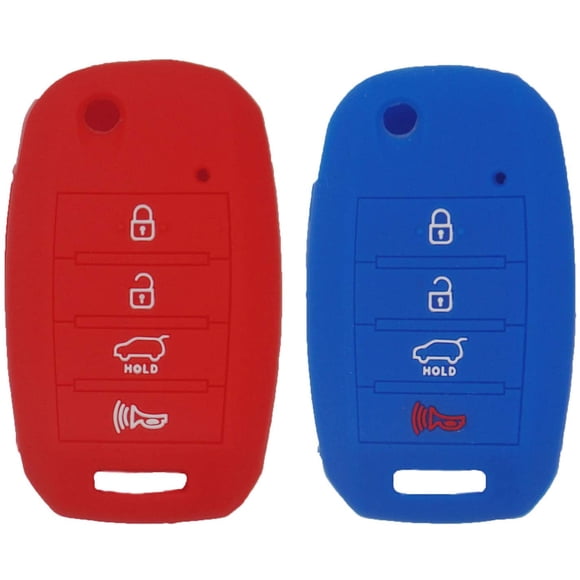 WEIBISS 2 Pack 4 Boutons en Silicone Télécommande Flip Fob Couvercle Étui de Protection Titulaire Veste de Peau pour Kia Sorento Sportage