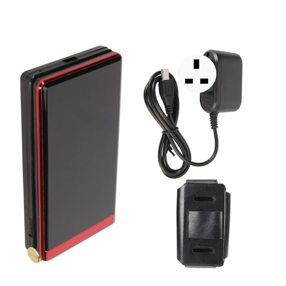 ZOUSSIQI Flip Phone Unlocked for Seniors 2G GSM Phone with Backlight Large Buttons High Volume Dual Screen Dual SIM Card 5900mAh 100‑240V Red UK Plug EL225#70056