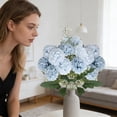 thumbnail image 5 of chaungfeng 13.7In Artificial Hydrangea Silk Flowers Bouquet, Faux Hydrangea Stems for Wedding Centerpieces Home Decor (Light Blue), 5 of 6