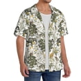thumbnail image 2 of Sikiie Vintage Animals Palm Tree Men's Cuban Shirt, Hawaiian Shirts, Business Casual Button Down Shirts, Short Sleeve Shirt-Small, 2 of 5