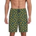 thumbnail image 2 of Picia Yellow Floral Pajama Shorts for Men, Men's Pajama Bottoms, Sleepwear,Short Pajama Pants-4X-Large, 2 of 9
