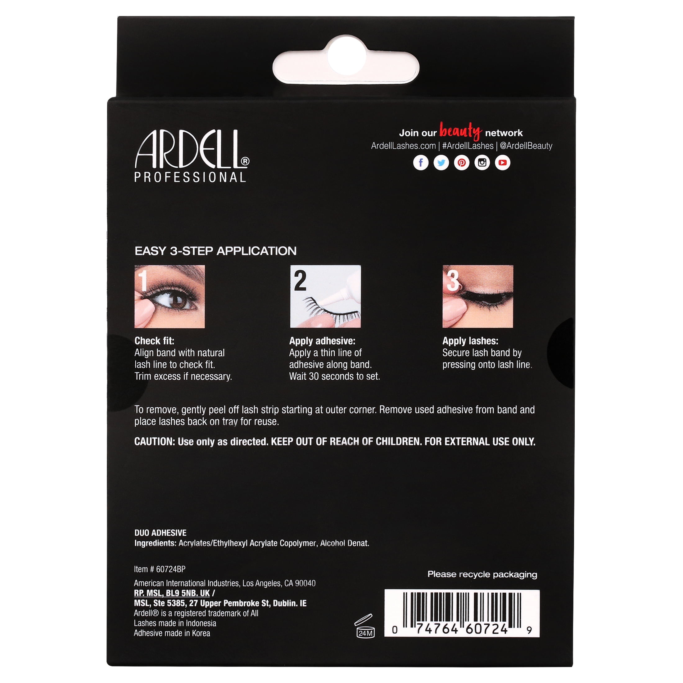 Ardell 5 Pack False Eyelashes, 110, Includes 0.035 oz DUO Lash Adhesive, 5 Pairs