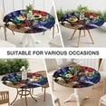 thumbnail image 7 of Multicolor Butterfly Group Pattern Round Fitted Tablecloth with Elastic Edge,Dining Table Cover Waterproof,Outdoor Round Tablecloth for Camping,Dining,Indoor and Outdoor, 7 of 7