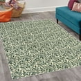 thumbnail image 2 of Floral Decorative Rug, Medieval Victorian Petals Baroque Blooms Swirls Flourish Spring Illustration, Quality Carpet for Bedroom Dorm and Living Room, 6 Sizes, Hunter Green, by Ambesonne, 2 of 4