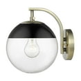 thumbnail image 5 of Golden Lighting Dixon 1-light Wall Sconce in Aged Brass and Matte Black shade, 5 of 7