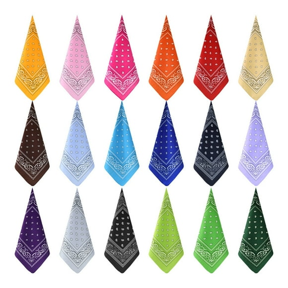 AUQ 18 Pcs Bandanas,Multi-Purpose Polyester Head Scarf,Hip-Hop Street Dance Bandana