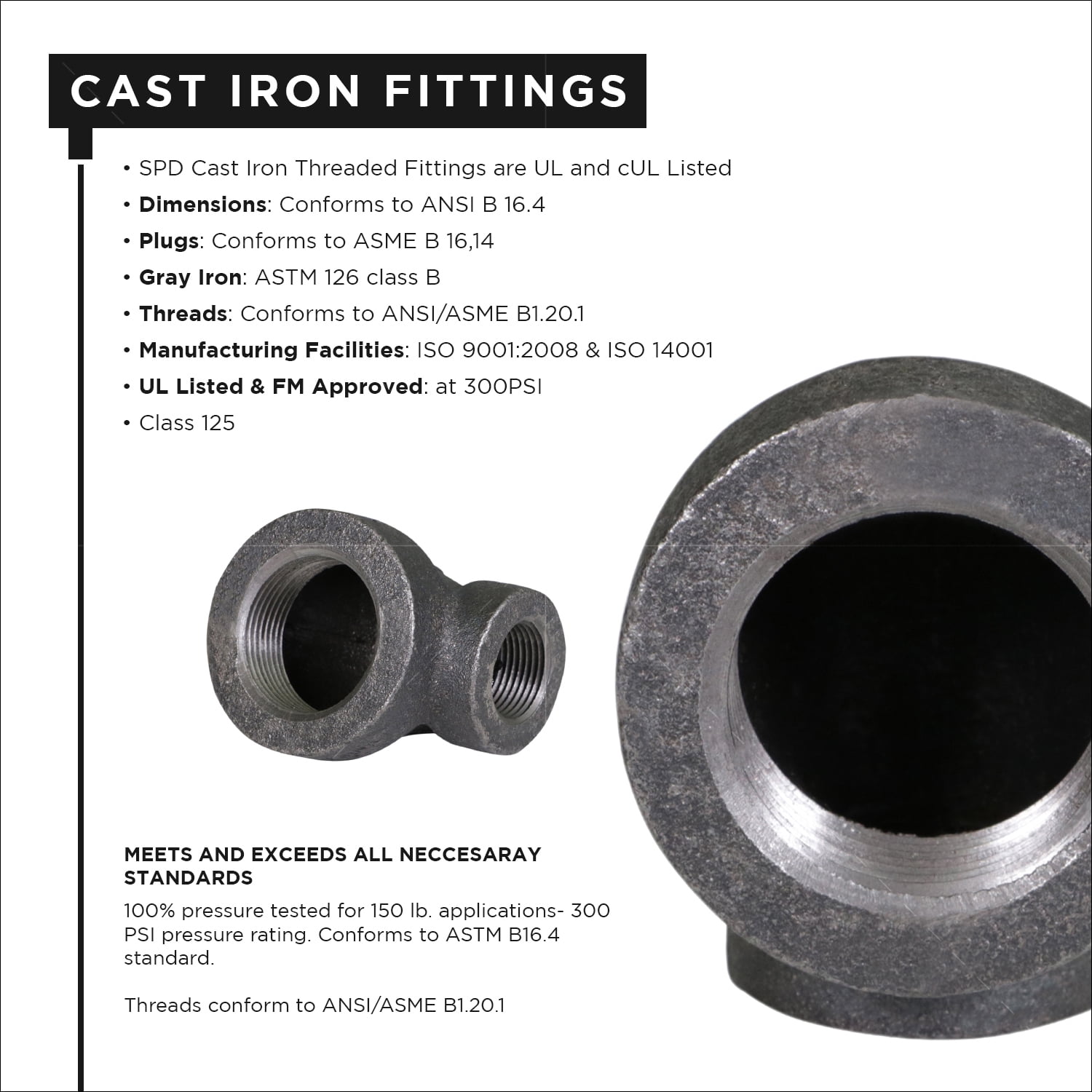 Supply Giant 2-1/2" x 2" 90 Degree Black Pipe Fitting Reducing Street Elbow Cast Iron